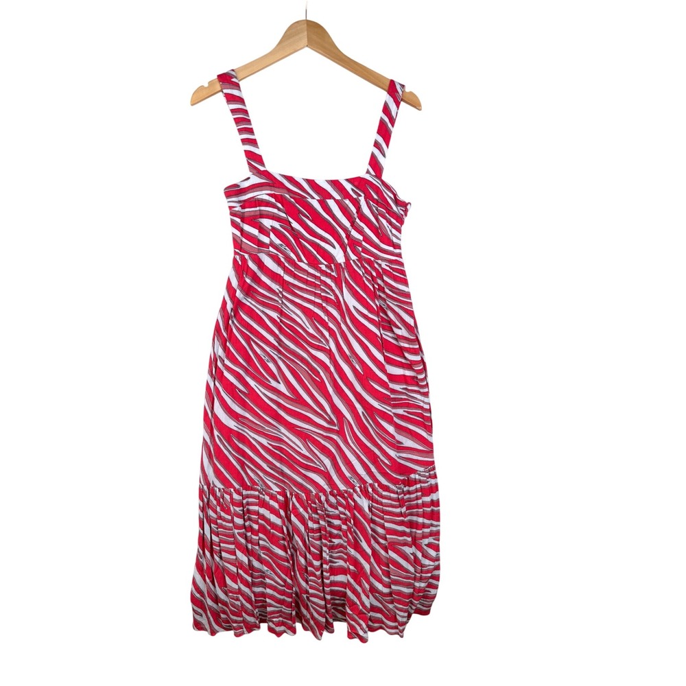 New‎ Michael Kors Soft Zebra Midi Dress size XS Pink/White